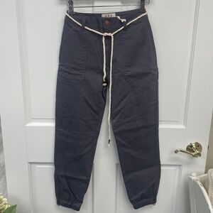 L.T.J Joggers in Purple Grey with Rope Belt